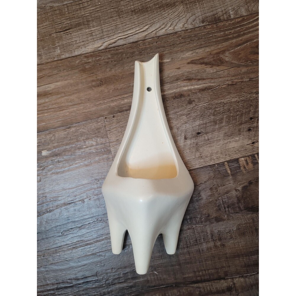 Vintage Stanfod Sebring White Wall Pocket Vase 1940s Made in the USA